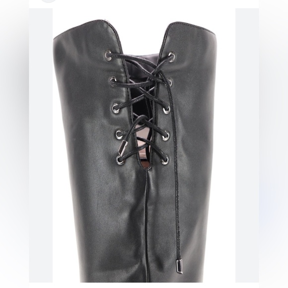 Aldo Catera Black Knee High Boots Faux Leather Size 11 - Picture 11 of 17